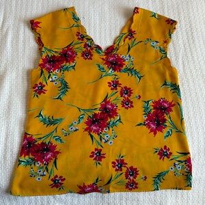 Express women’s golden floral blouse